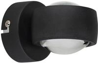 LED-Wandleuchte - 7,5 x 10 cm - Schwarz matt - Transparent - Glas - Metall