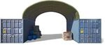 TOOLPORT Container &Uuml;berdachung Contop 6x6m &ndash; PVC Plane 2300N dunkelgr&uuml;n &ndash;