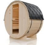Artsauna Outdoor Fasssauna Spitzbergen 120 f&uuml;r 2 Personen - 3,6 kW Ofen,...