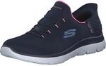 Skechers Damen Summits Diamond Dream Turnschuhe, Navy Mesh/Pink Trim, 36 EU