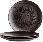 M&Auml;SER Metallic Bronze, Gro&szlig;e runde Platzteller mit edel gl&auml;nzender Glasur im 4er