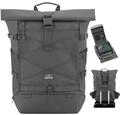 Johnny Urban Reiserucksack Damen & Herren Grau - Allen Travel L - 37L Rolltop