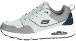 Skechers Herren UNO Retro One Trainers, Grey Leather and Suede/Mesh, 41 EU