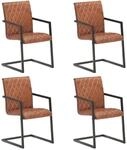 vidaXL 4X Freischwinger Esszimmerstuhl Schwingstuhl Stuhl St&uuml;hle K&uuml;chenstuhl