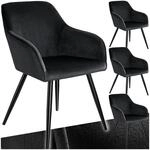 tectake&reg; 4er Set moderner Esszimmer Stuhl, Sitzfl&auml;che aus Samt, Armlehnstuhl,
