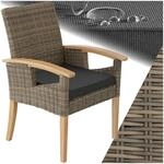 tectake&reg; Rattan Geflecht Stuhl mit Armlehne, M&ouml;bel wetterfest f&uuml;r Garten,...
