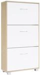 Casaria&reg; Schuhschrank f&uuml;r 18 Paar Schuhe Schmal 115x60x25cm 3 Klappen Hoch...