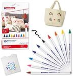 edding 4600 Textilstift - 10 Farben im Set (Fun) - Rundspitze 1 mm - Textilstifte