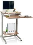 hjh OFFICE 830020 Schreibtisch Workstation Buche/Grau Stehpult Home-Office,