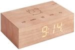 Gingko Design G003C15 Wecker, Holz, Kirsche, Einheitsgr&ouml;&szlig;e