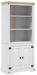 vidaXL Kiefer Schrank Mexiko-Stil Corona B&uuml;cherregal B&uuml;cherschrank Vitrine