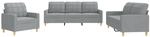 vidaXL Sofagarnitur 3-TLG., Sessel Couch mit Kissen, Sofa Wohnzimmersofa mit
