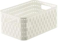 Rotho Country Aufbewahrungskiste 4l in Rattan-Optik, Kunststoff (PP) BPA-frei, weiss,