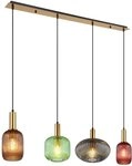 Pendellampe H&auml;ngeleuchte Esszimmerlampe, 4-flammig, Retro Designlampe, Bunte