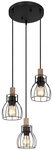 Vintage Pendelleuchte Esstischlampe Holz Retro H&auml;ngeleuchte K&auml;figschirme,...