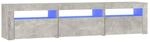 vidaXL TV-Schrank mit LED-Leuchten Betongrau 180x35x40 cm