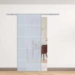 HOMCOM Glasschiebet&uuml;r Schiebet&uuml;r Glast&uuml;r Zimmert&uuml;r teilsatiniert 900 x 2050...