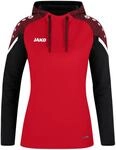 JAKO Damen Kapuzensweatshirt Performance, Rot/Schwarz, 44