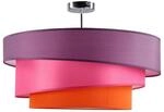 Lindby Textil Deckenleuchte rund 56 cm, Deckenlampe Stoff Violett Pink Orange 3x E27