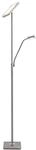Lindby LED Stehlampe, Deckenfluter dimmbar verstellbarer Lesearm Standleuchte Metall