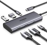 UGREEN Revodok 206 USB C Hub 2 HDMI Docking Station Dual HDMI, 3*USB Ports, PD 100W