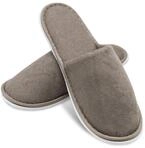 ZOLLNER 10 Paar Einwegslipper G&auml;stehausschuh in taupe - Frottierslipper f&uuml;r Reise,