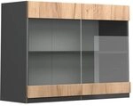 Vicco K&uuml;chenglasschrank R-Line, Goldkraft Eiche, 80 cm