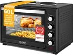 TZS First Austria - Minibackofen mit Kochplatten 60L 3200 W - Mini Backofen Pizzaofen