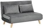 HOMCOM 3 in 1 Schlafsofa 130 x 190 cm Sofa mit Bettfunktion Klappbar Grau | Couch mit