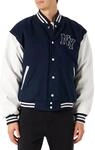 Mil-Tec Ny Av.Patch Baseballjacke, Marineblau/Wei&szlig;, Unisex, XXL