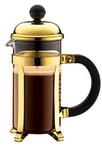 Bodum Chambord Kaffeebereiter 3 Tassen mit Metallrahmen, Chrom, Gold, 7.5 x 13.5 x