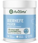 AniForte Bierhefe Pulver f&uuml;r Hunde 500g - Naturprodukt f&uuml;r gl&auml;nzendes,...