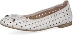 CAPRICE Damen Ballerinas aus Leder mit Lochmuster, Wei&szlig; (White Nappa), 41 EU