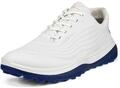 ECCO Herren Schn&uuml;r-Golfschuhe Vollnarbenleder ohne - Wei&szlig;/Blau - UK 8-8.5