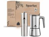 Groenenberg Spar Set 6: Kaffeemühle manuell + Espressokocher Induktion |...