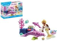 PLAYMOBIL Princess Magic 71501 Meerjungfrau mit Delfinen, liebevolle Pflege der