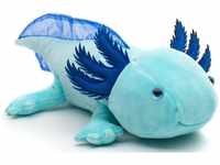 Uni-Toys Original Axolotl (hellblau) - Leuchtet im Dunkeln (fluoreszierender Plüsch)