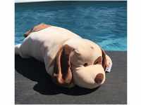 Uni-Toys - Plüsch-Kissen - Hund braun-beige - Ultra-weich - 57 cm (Länge) -