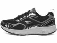 Skechers Herren Go Run Consistent Sneaker, Black Leather Synthetic Gray Trim, 42.5 EU