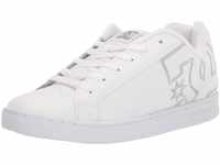 DC Shoes Damen Court Graffik Casual Low Top Skateschuh Skate-Schuh, Weiß/Grau, 37 EU