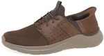 Skechers Herren Garner Newick Slip-On, Dark Brown Textile Synthetic, 40 EU
