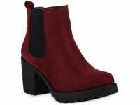 Damen Stiefeletten Chelsea Boots Profilsohle Schuhe 115635 Burgund 38 Flandell