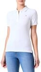 Tommy Hilfiger Damen Poloshirt Kurzarm 1985 Polo Slim Fit, Wei&szlig; (Th Optic White), XS