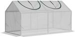Outsunny Gew&auml;chshaus mit Fernster PE-Gitterfolie 120x60x60cm Wei&szlig; 