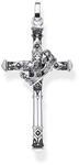 THOMAS SABO Anh&auml;nger Kreuz und Krone 925 Sterlingsilber, Geschw&auml;rzt