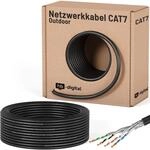 HB-DIGITAL 25m CAT 7 Netzwerkkabel Outdoor LAN Kabel Verlegekabel S/FTP AWG23 doppelt