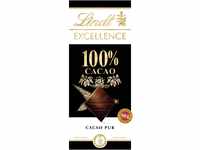 Lindt EXCELLENCE 100 % Kakao - Edelbitter-Schokolade | 50 g Tafel | Extra kräftige