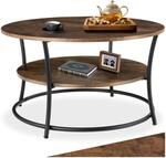 tectake&reg; Tisch rund, 2 Ablagen, Wohnzimmertisch &Oslash; 80, Couchtisch mit Stauraum,