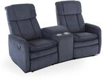 Raburg Maxx Fernsehsessel, 2 Personen Mikrofaser, Liegefunktion, Marineblau 