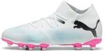 Puma Unisex Youth Future 7 Match Fg/Ag Jr Soccer Shoes, Puma White-Puma Black-Poison